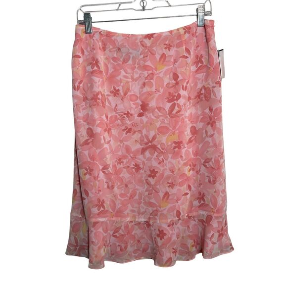 Cynthia Howie Maggy Boutique Skirt Women's 12 Pink Lined Y2k Floral Artsy - Picture 1 of 9